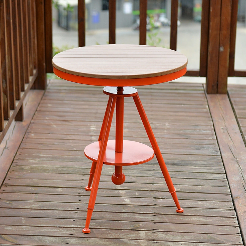 Faux Wood Garden Furniture Outdoor Metal Chair and Table Outdoor 2 4 6 Seat Table Patio Garden Furniture