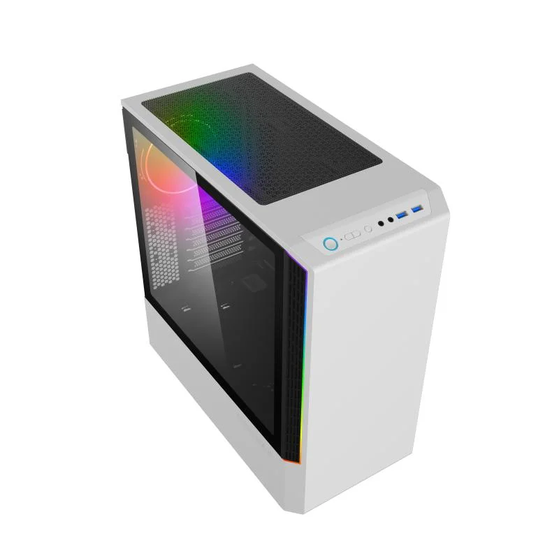 MIDI-Tower Gaming ATX Computergehäuse, gehärtetes Glas, ARGB Aura Sync