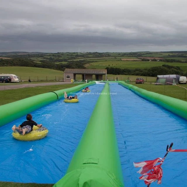 328FT Customized Adult Giant Inflatable Slip N Slide Water Slide with Pool Downhill Dragster