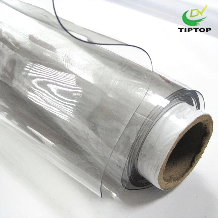 Película suave transparente resistente al agua Tiptop-2 PVC transparente para bolsas Manteles