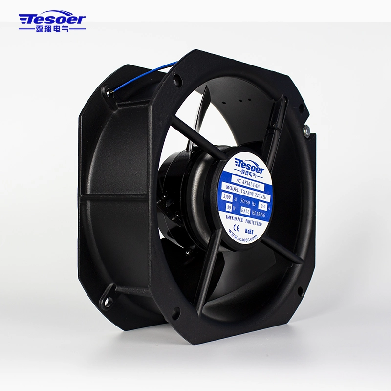 225X225X80mm AC Industrial Axial Cooling Fans/Blowers Made in China (TXA80S-225 Black)