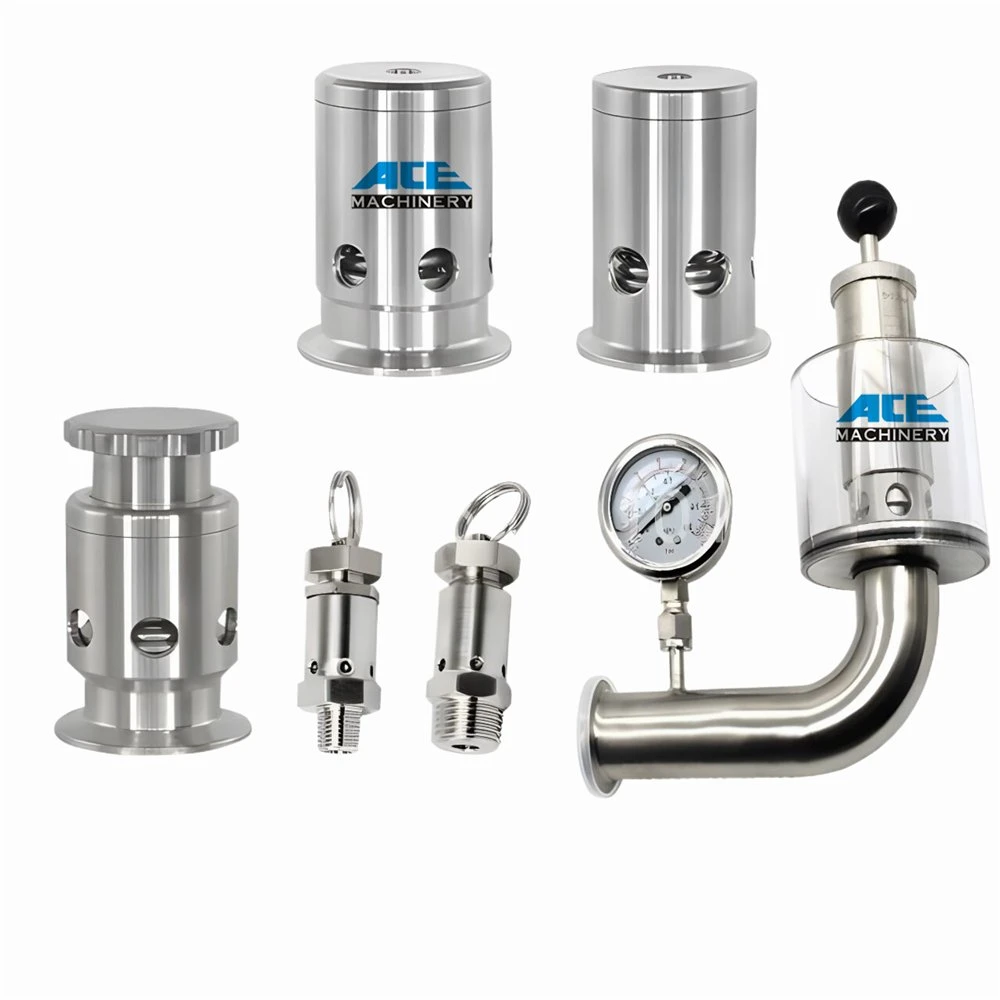 Low Price Sanitary Air Vent Stainless Steel 304/316L Clamp Safety Relief Valve Gas Safety Valve