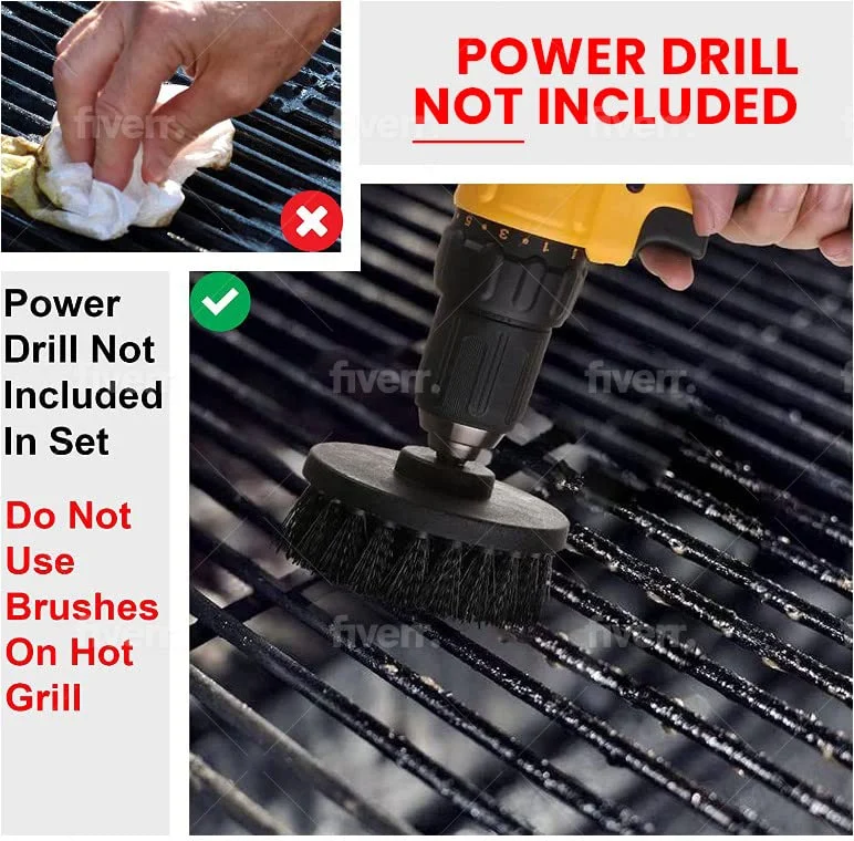 5 Piece BBQ Cleaning Kit-Safe Bristle & Wire Free Power Grill Brush