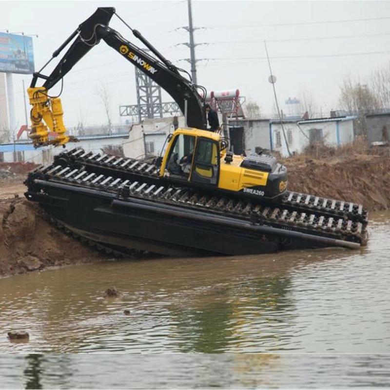 Hydraulic Crawler Attachment Dredger Floating Pontoon Lake Swamp Buggy Amphibious Excavator Pontoon