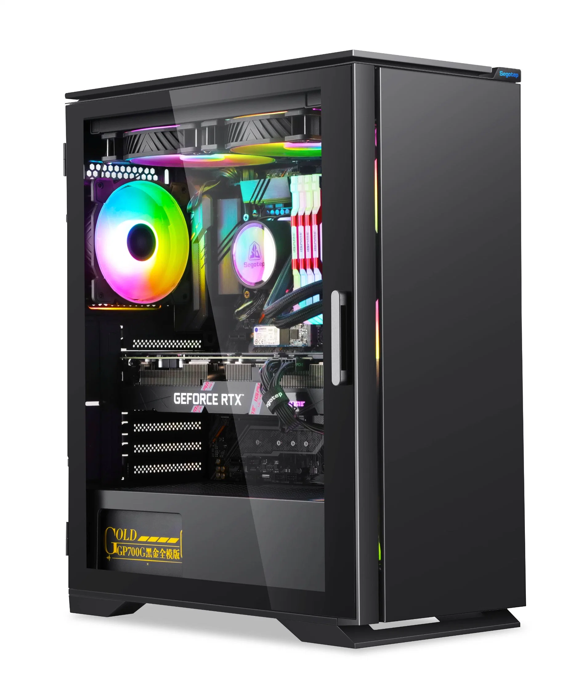 Segotep Gank5 PRO ATX Desktop Gaming PC Case with Cooler