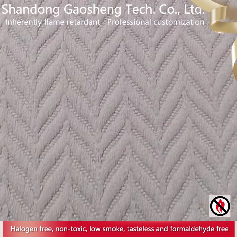 Classic Style Inherently Flame Retardant Chevron Jacquard Curtain Fabric