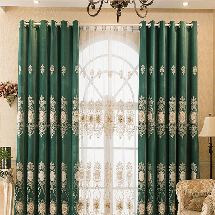 Luxury União Palace Villa Bordados Elegantes frescos Jacquard Romântico Cortinas simples para sala de jantar quarto Windows