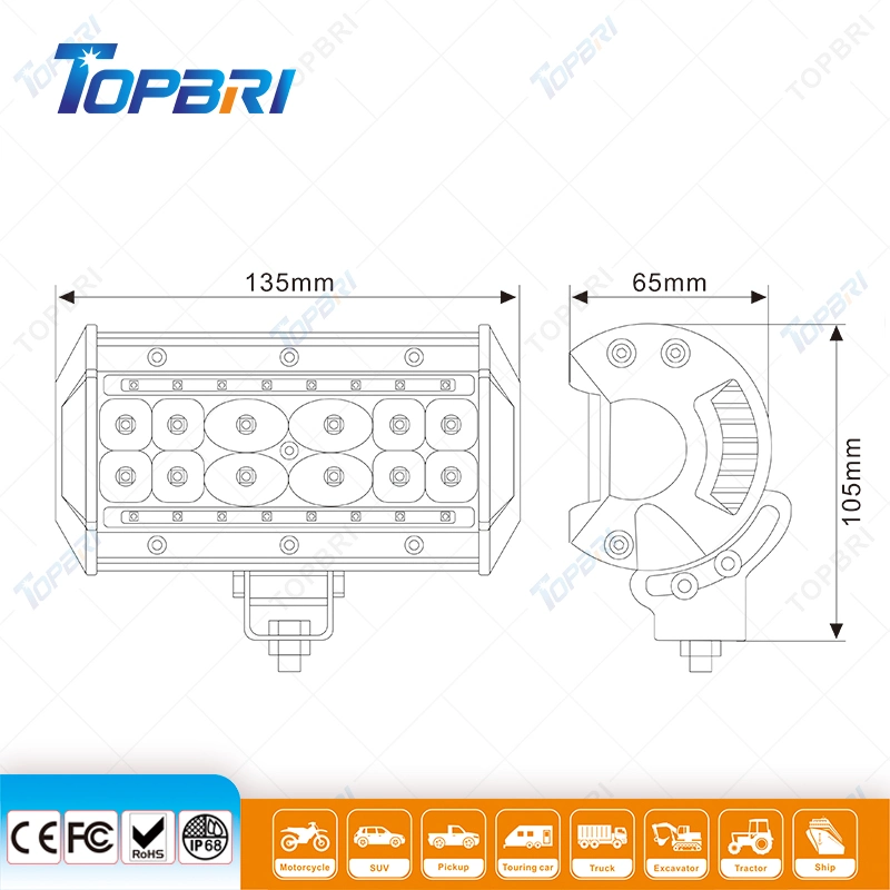 45W Rectangle Truck LED Auto Work Lamp