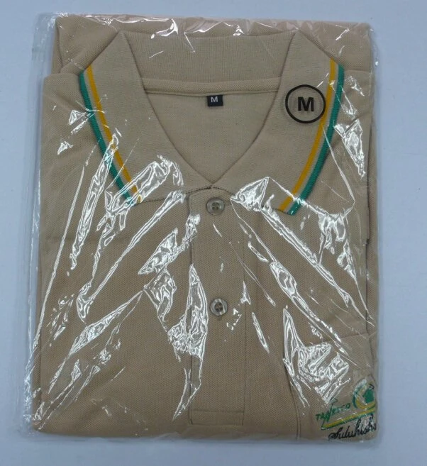 Fashion Khaki Polo Shirt with Pocket and Embroidery Logo