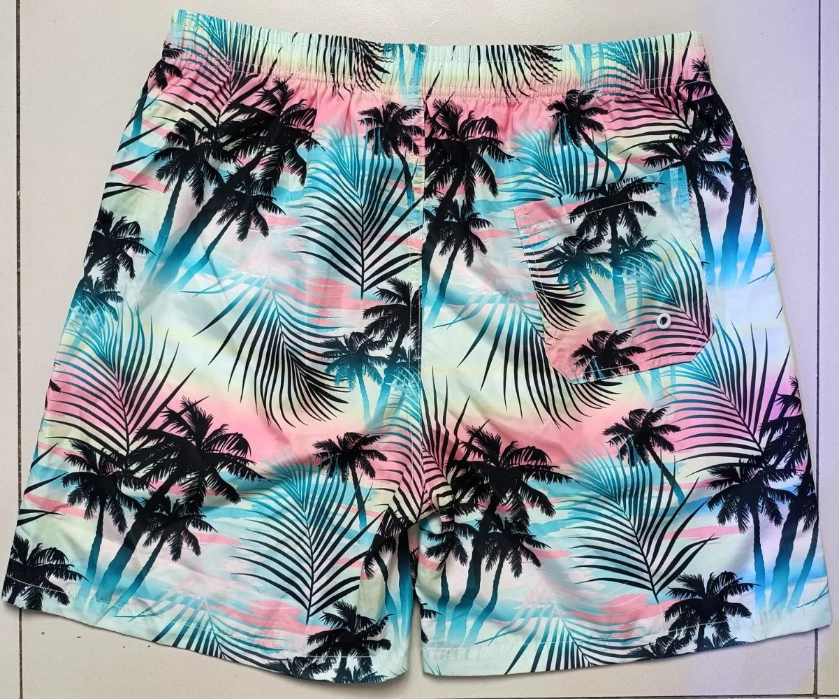 Polyester Printing Color Fabric Men Beach Shorts, Men Board Beach Short