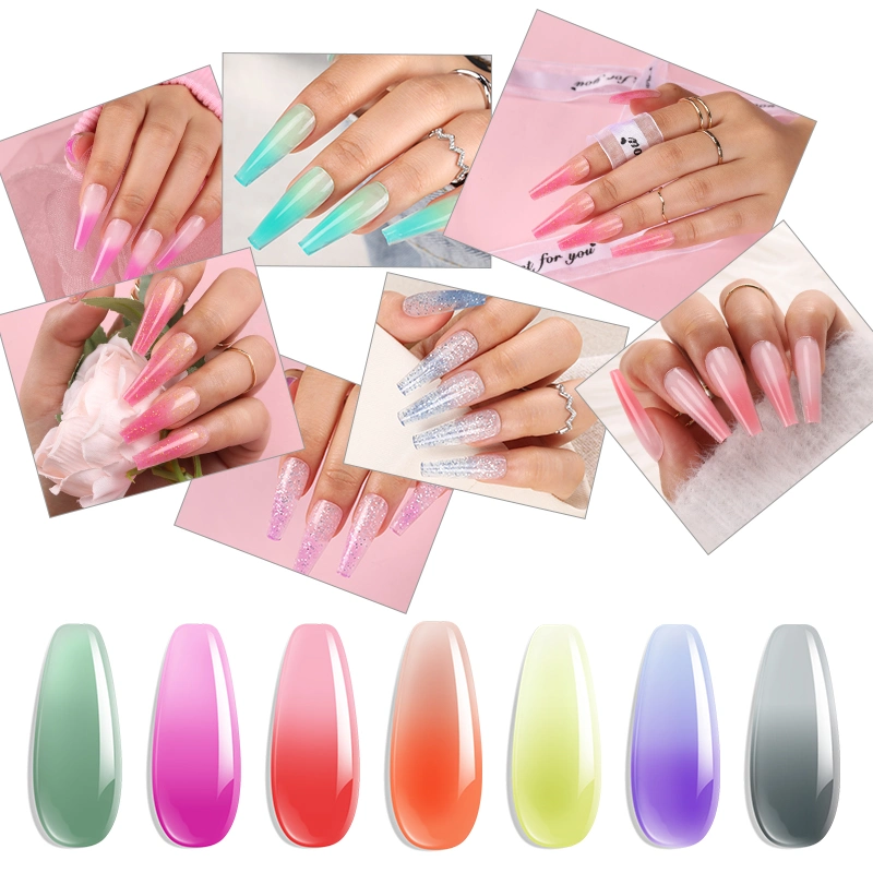 New Hot Sale Nail Art OEM ODM Poly Gel Mood Change Acrylic Nail Kit for Beginners with Everything