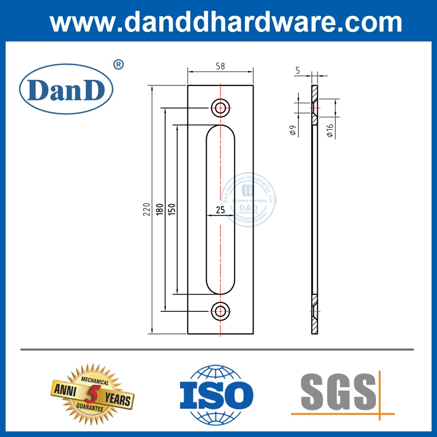 Pull and Flush Sliding Double Sided Heavy Duty Barn Door Handle