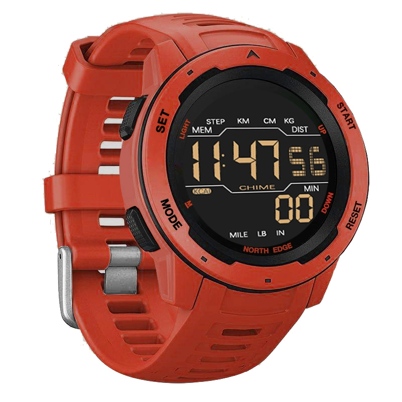 2022 North Edge Mars boîtier plastique Sport Digital Watch 5ATM Montre électronique résistante à l'eau montre Smart Watch Gift montres 005