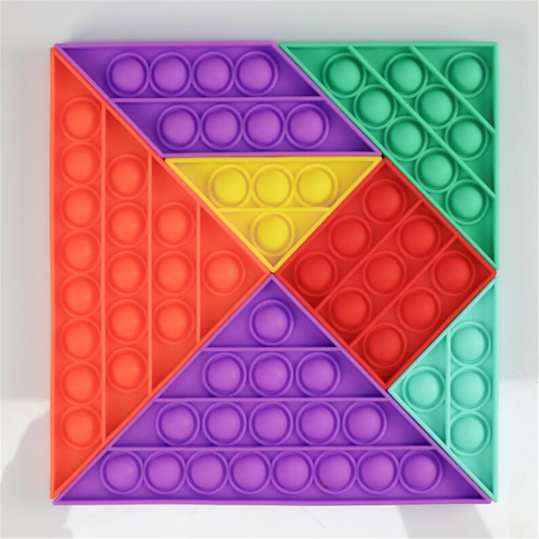 الجملة أحدث شعبية ملونة لعبة الحسي فقاعة Tangram اللغز دفع fidget