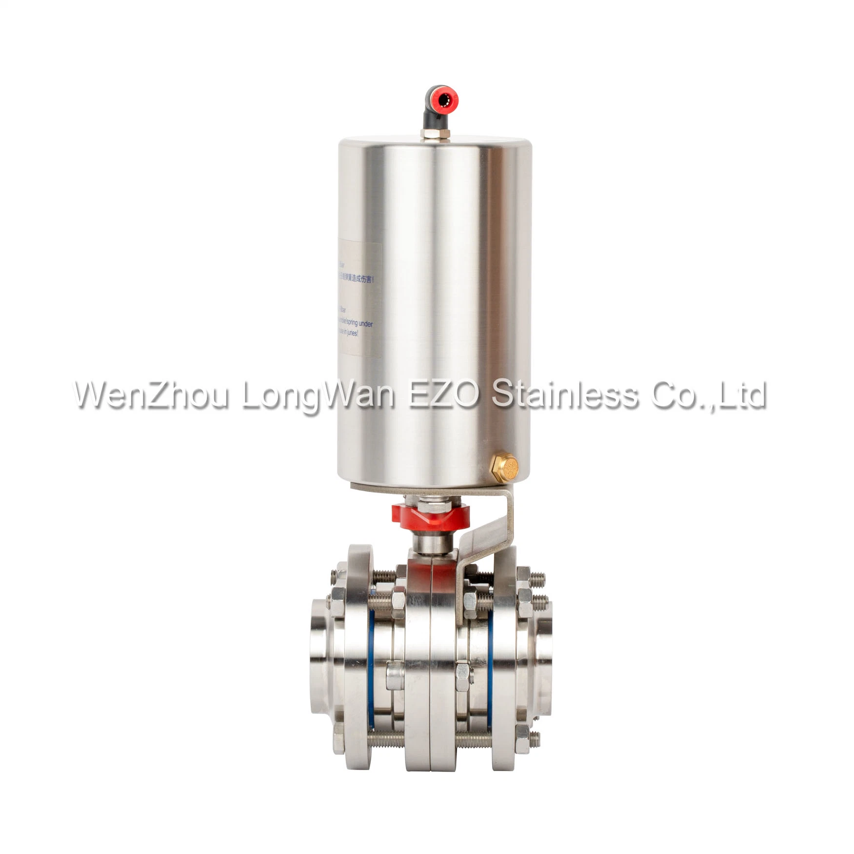 Stainless Steel Sanitary Pneumatic Spring Return Butterfly Valve (JN-BV 1008)