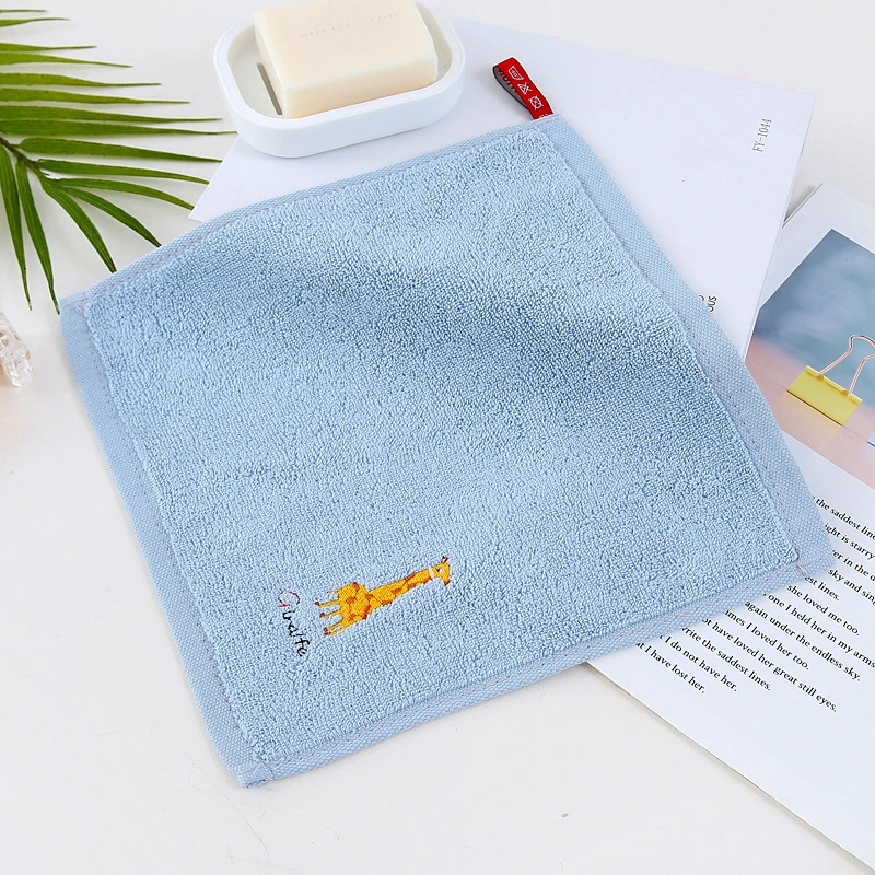 Pure Cotton Face Towel Baby Child 30X30cm Small Cleaning Towel Soft Household Water Absorption Embroider Logo Towel