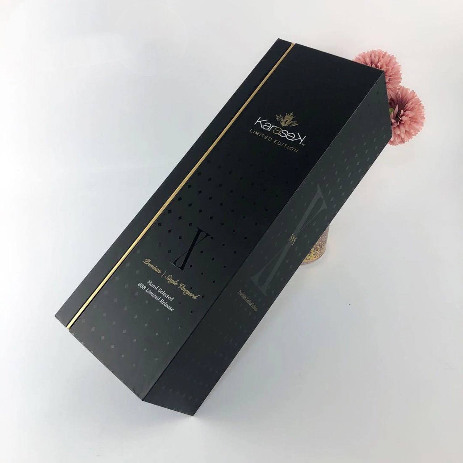 Luxury vidro bonito/vinho/garrafa Caixa de papel caixa Rosas Floreira