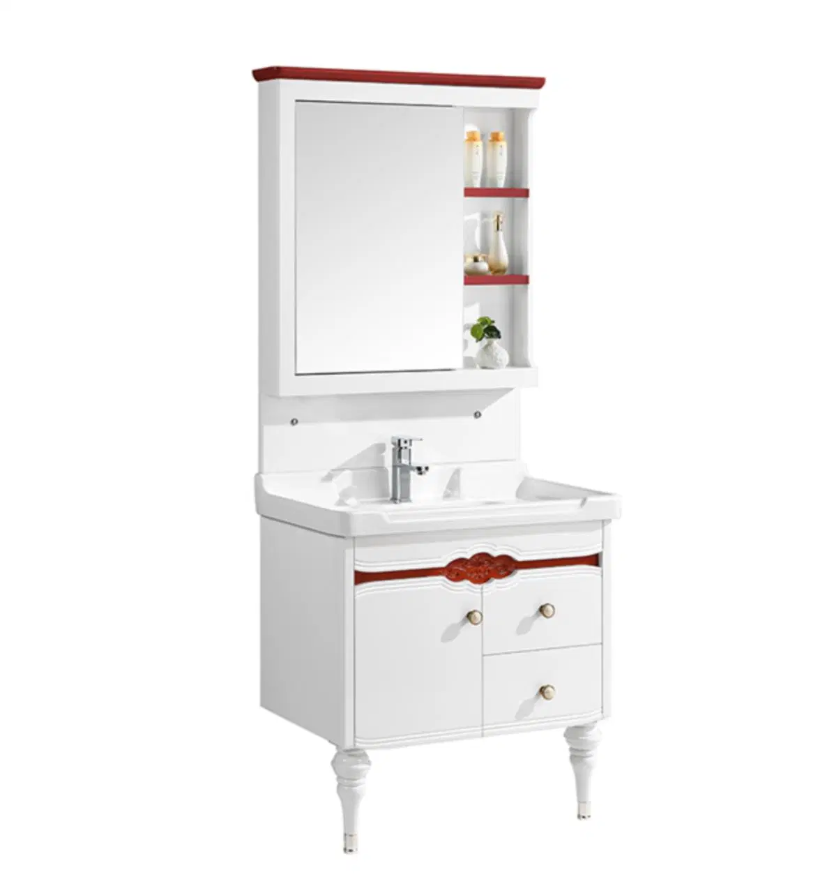 Luxury Modern Modular High and Waterproof Custom White Bathroom Vanity Cabinet