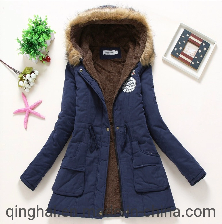 Manufacturers Directly Sale Whole Sale Price New Design Women's Large Size Thickened Lamb Wool Standard Cotton Coat Long Sleeve Hooded Women's Coat