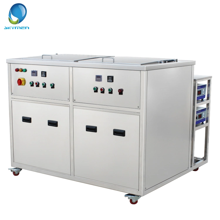 Custom Ultrasonic Cleaning Machine Two Tanks for Heavy Duty Oil Removal