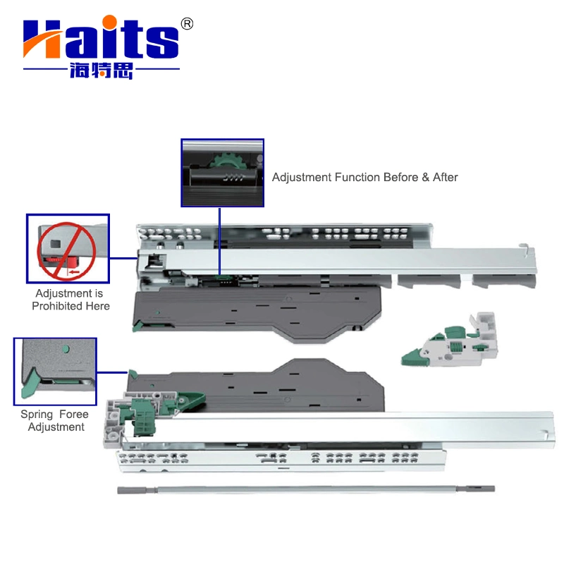 Push Open and Soft Close Undermout Drawer Slides