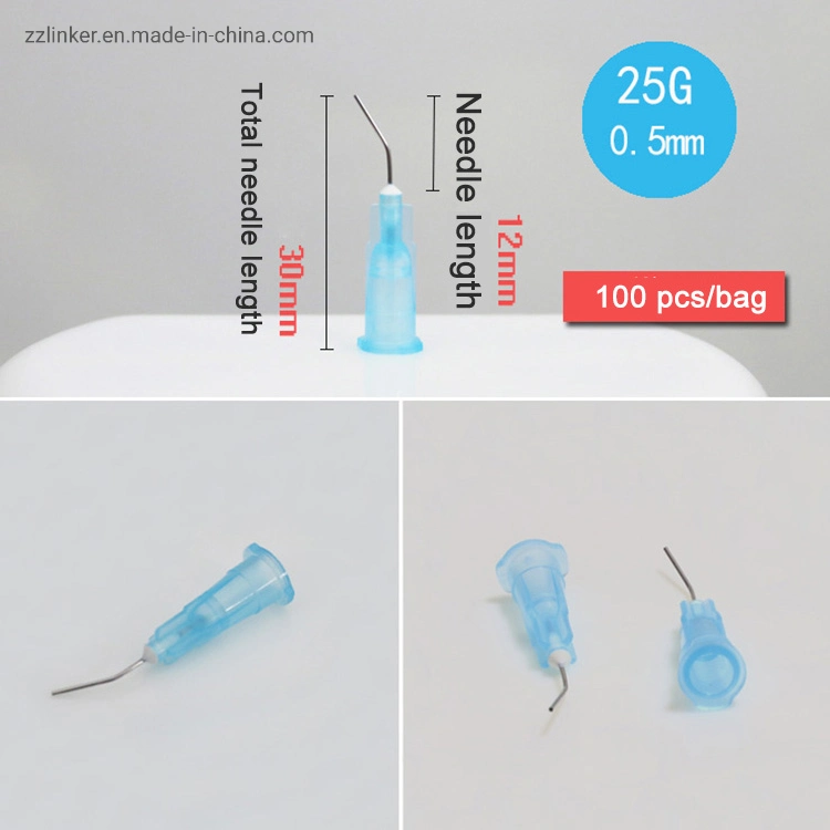 LK-1074 Disposable Dental Pre Bent Luer Lock Dispensing Needle Syringes Tips for Dental Clinic