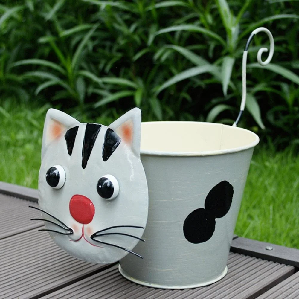 Animal Shaped Planters Metal Cat Dog Cattle Flower Pot Lawn Ornament Decoration Garden Home Exquisite Decor Pot Bl22037