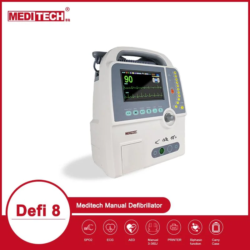 Meditech Medical Portable Emergency External Cardiac Medical Biphasic Defibrillator ECG Monitor Wholesale Price