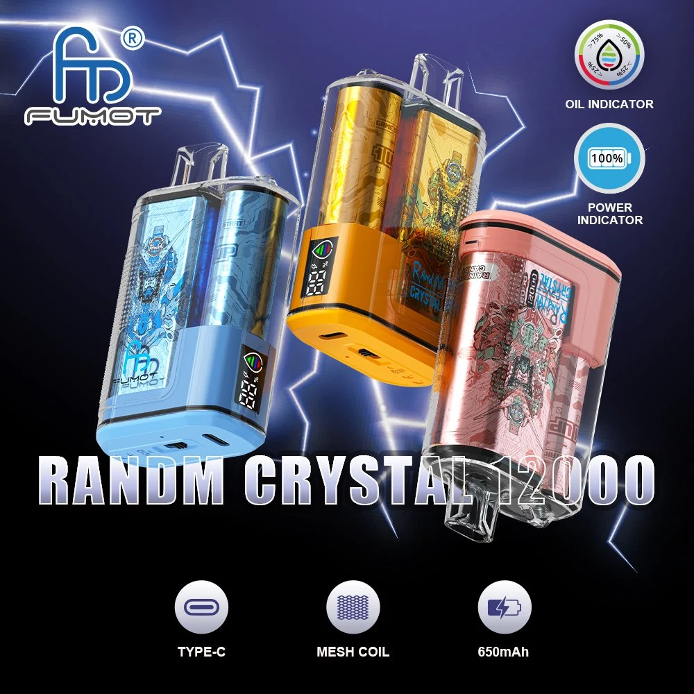 Fumot Crystal 12000 Puffs 20ml Liquid 2% 5% with Indicators and Airflow Control 16 Flavors Available