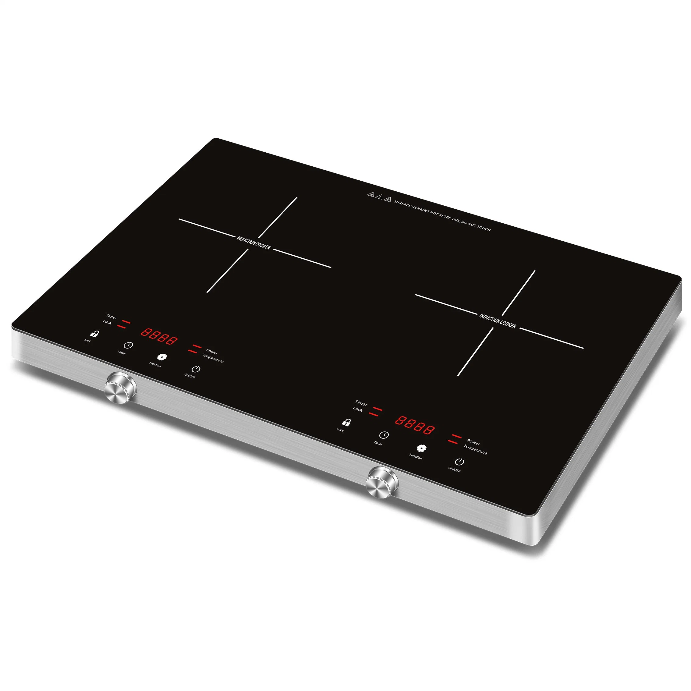 Portable Induction Cooktop Double Aluminum Body with Two Knobs Sensor Touch Control Best Price