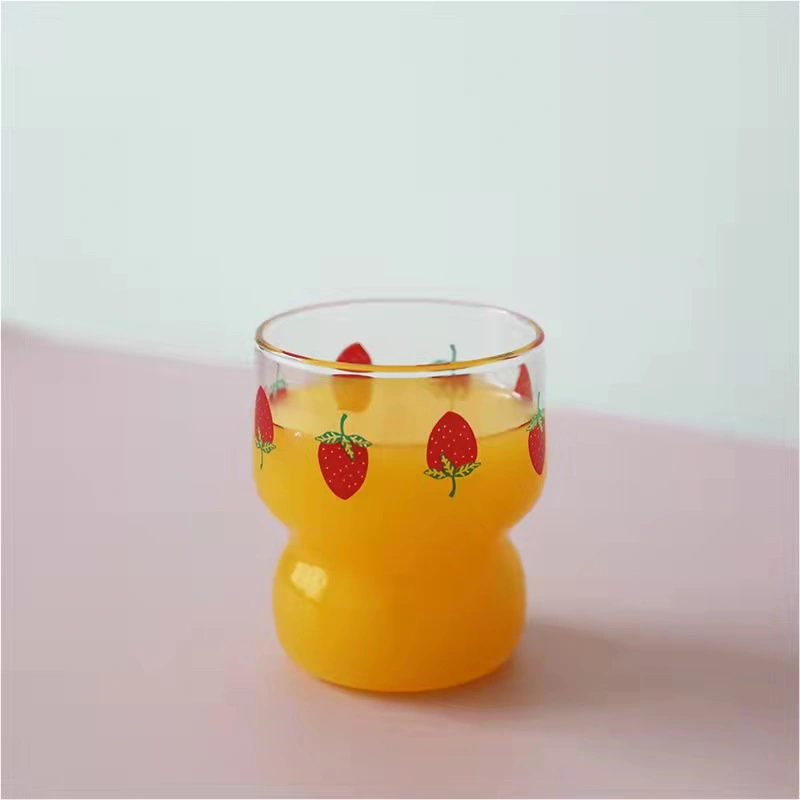 250ml Heat Resistant High Borosilicate Korean Glass Cup Glass Cute Mug for Milk and Juice