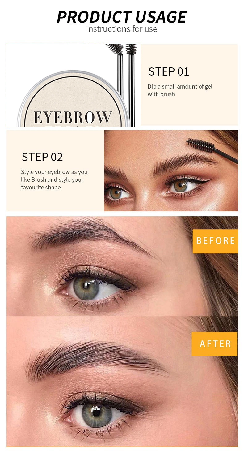 Schnell Trocknend Natürliche Augenbraue Flauschige Seife Brow Gel Brow Freeze Bio-Make-Up-Gel Pomade