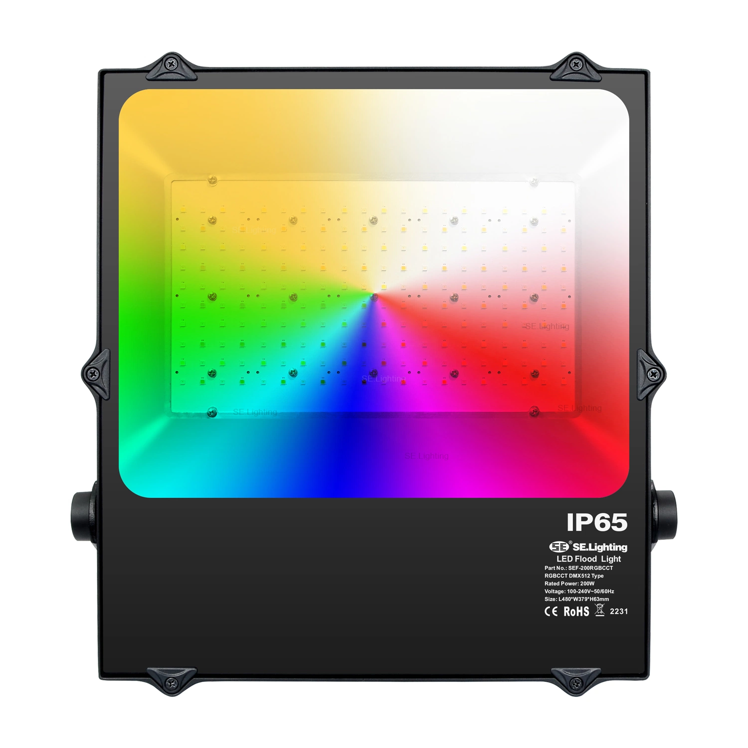 LED IP65, luz de fase, controlo DMX, 200 W, RGB RGBW Rgbcct Luzes de festa de projeção de festivais S
