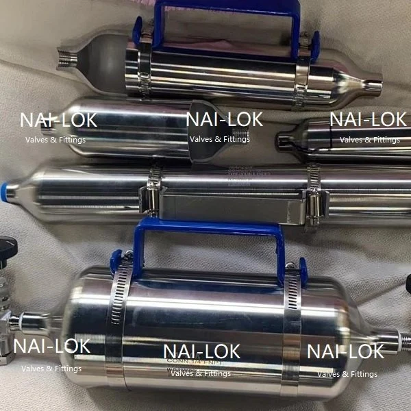 Gas Sampling Panel Systems 500cc with Needle Valves and Quick Connects Sample Cylinders for Hydrogen Sampling Application