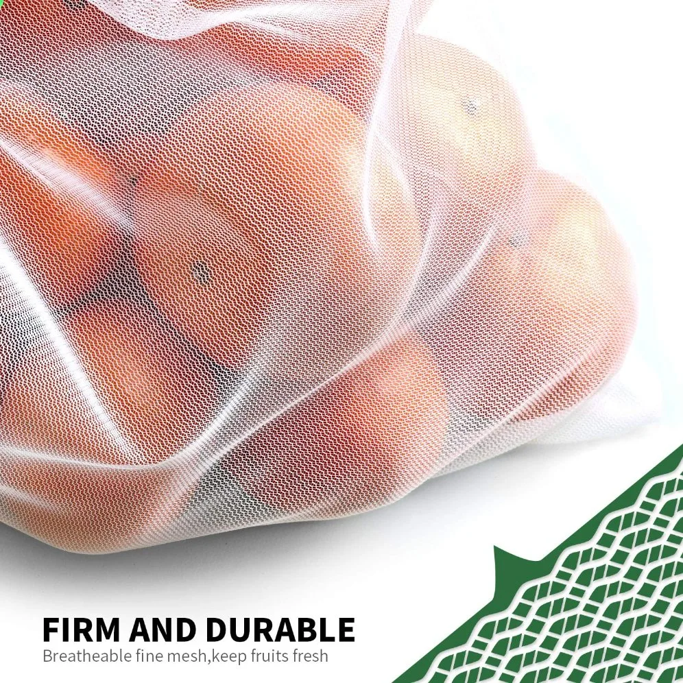 Eco Friendly Drawstring Mesh String Shopping Washable Net Produce Reusable Mesh Recycled RPET Produce Bags