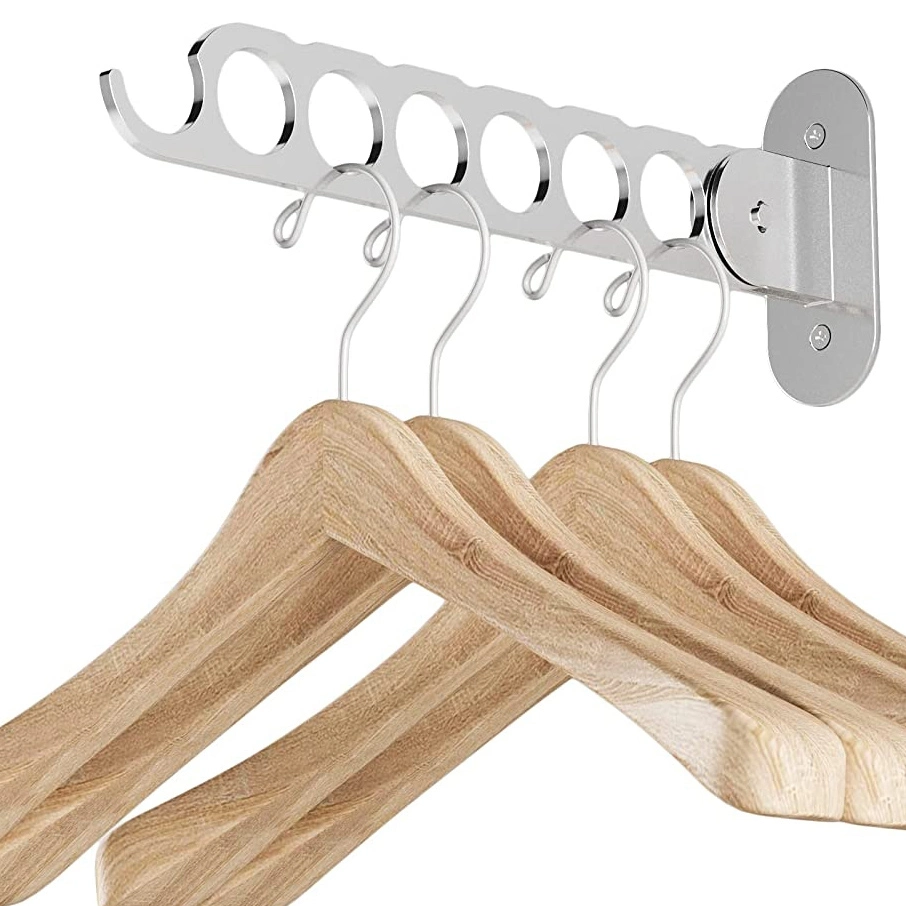 Wandmontage Home Wäscherei Hanger Trockner Rack mit 6 Haken Kleiderständer zum Aufhängen von Kleidung