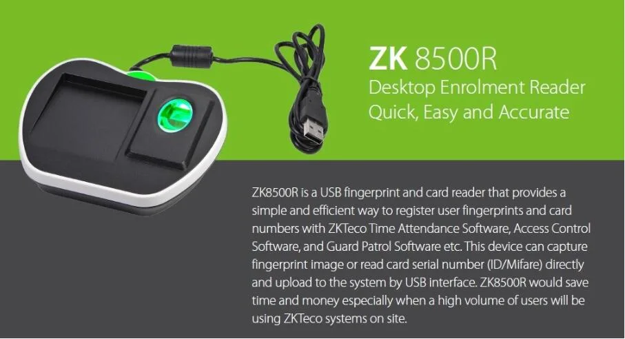 (ZK8500R) مستشعر بصمات الأصابع USB وقارئ بطاقات RFID