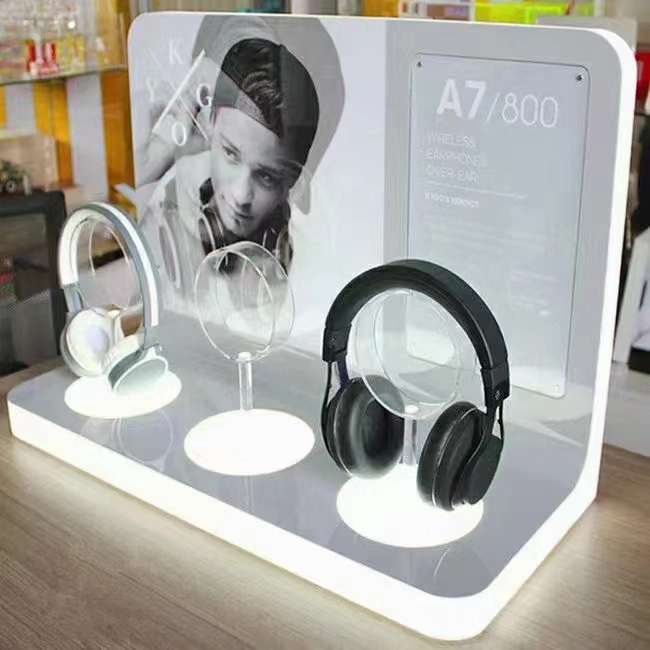 Acrylic Headset Promotional Watch Cosmetic Display Plastic Posted Exhibition Stand