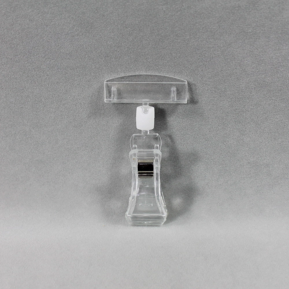 Clear Plastic Pop Clip for Supermarket Display Price Card Label