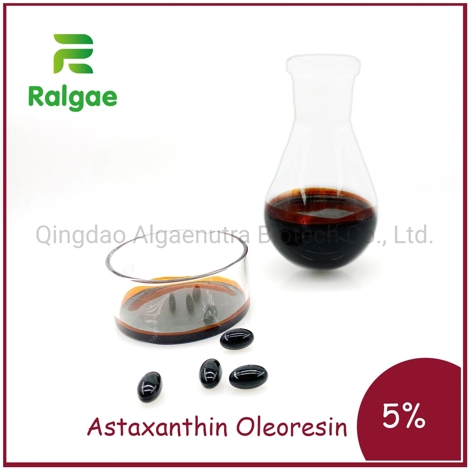 Extracto de algas de Haematococcus Astaxantina Oleoresina para aceite de Astaxantina nutriente