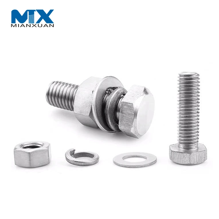 China Manufacturing Fastener Grade 8.8 Hex Bolt Nut Screw Washer DIN931 DIN933