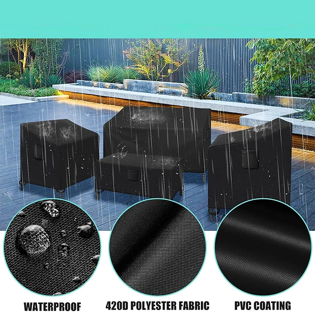 La fábrica de 4 piezas personalizadas de muebles de jardín, patio impermeable Protector asiento sofá