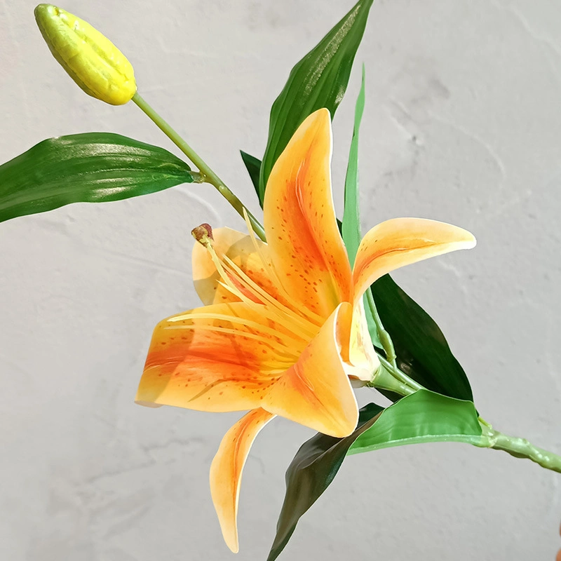 زهرة باقة زنبق اصطناعية واقعية للزفاف ديكور المنزل