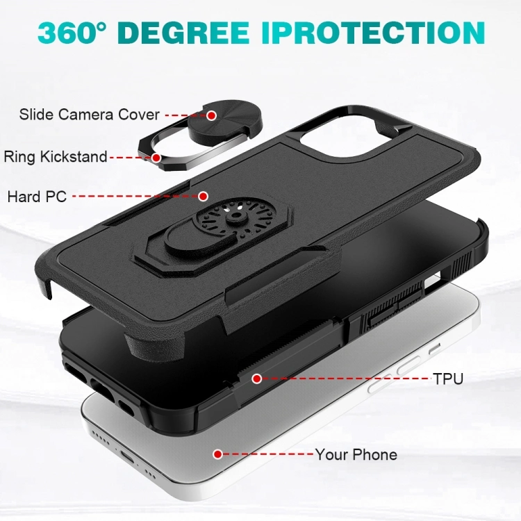 Funda resistente con soporte de anillo para iPhone 14 Plus Samsung S20fe S21fe S23fe F12 M12