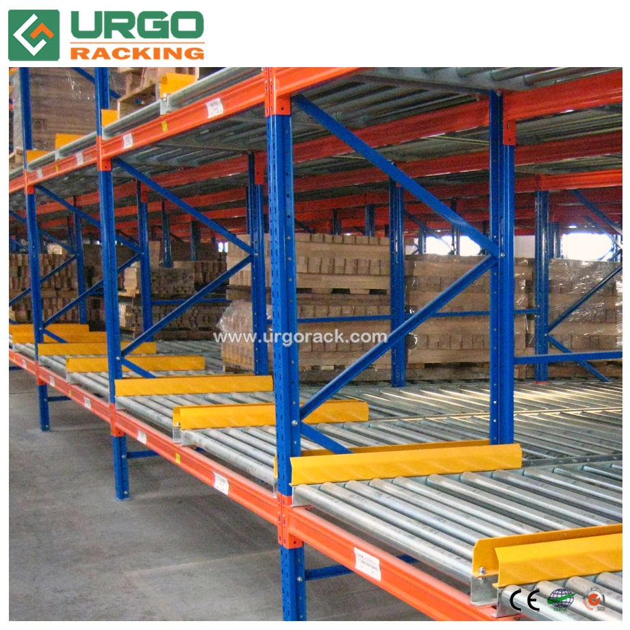 Steel Roller Warehouse Gravity Slide Storage Rack for Pallet Flow