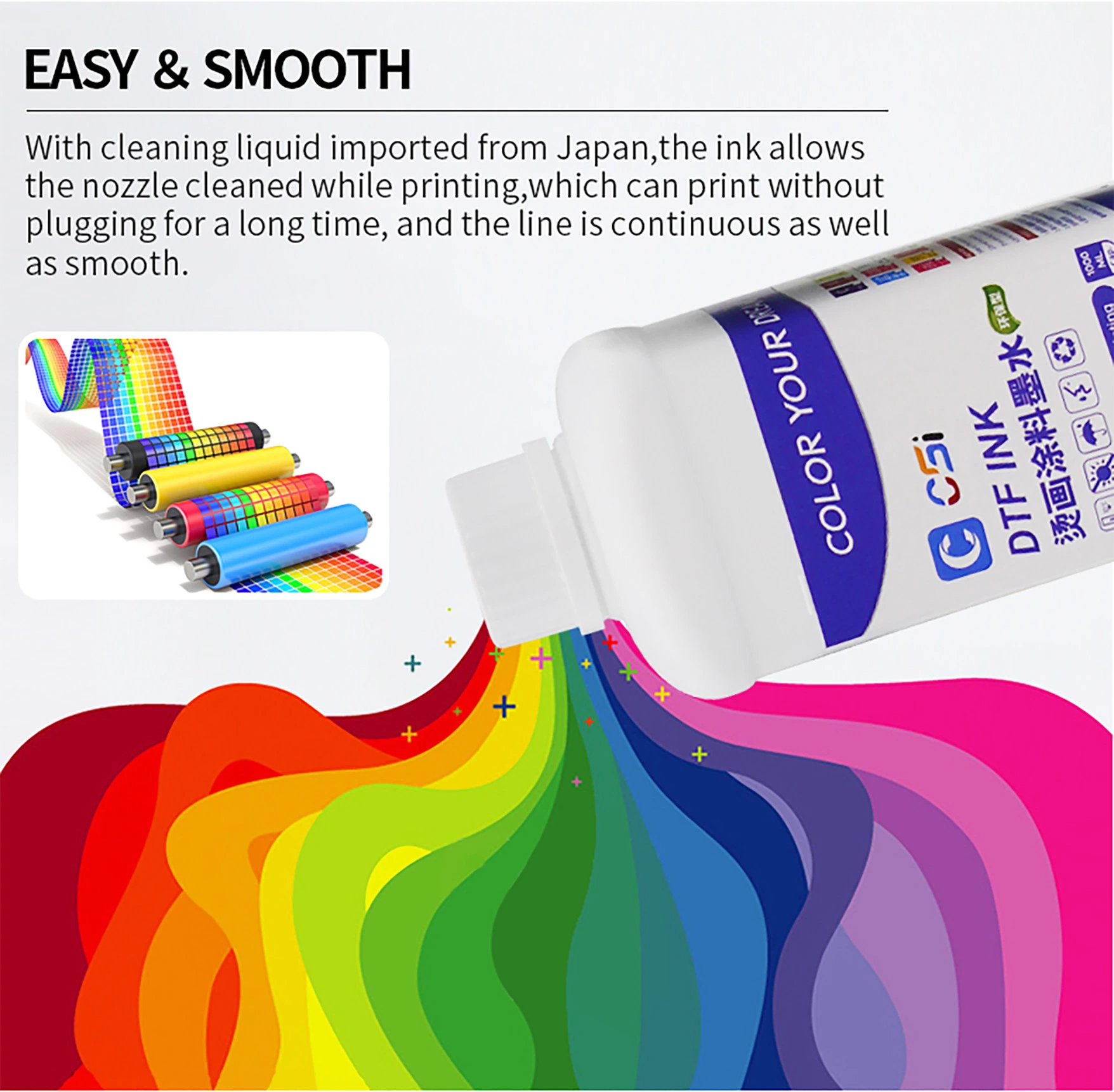 CMYK DTF-Tinte 1000ml Wasserdichte Tinte DTF