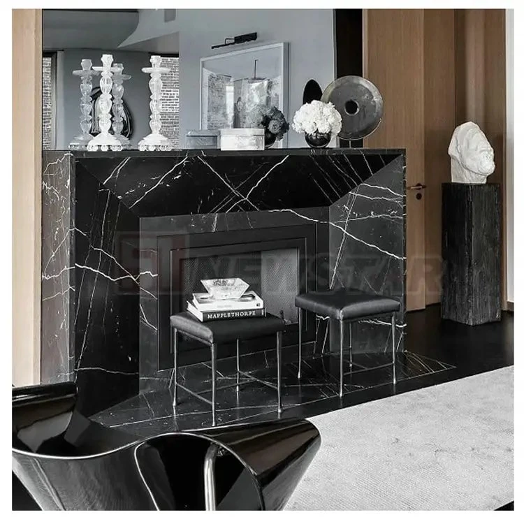 Newstar Stone Indoor Decoration Modern Luxury Italian White Marble Fireplace Mantel Marble Fireplace