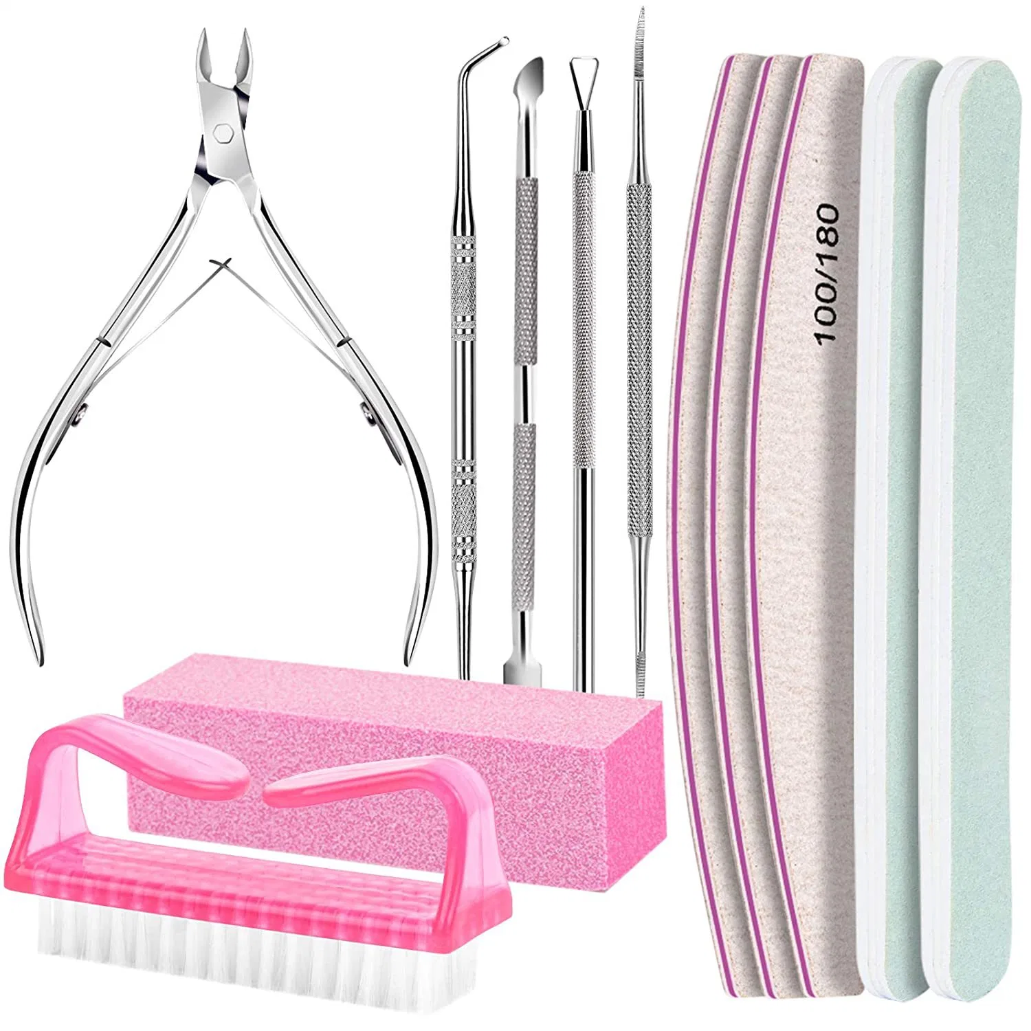 Manicure Full Set of Tools Professional Dead Skin Scissors Beginners Rubbing Manicure Polishing Strip Nail File Nail Groove Care