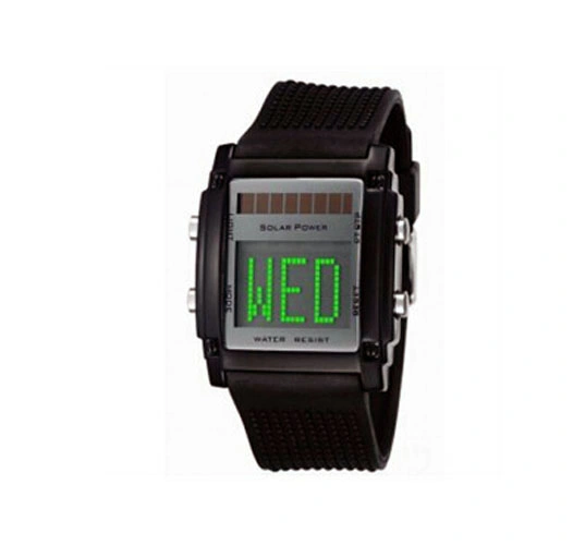 Relógio LED solar portátil Hot Sale com relógio de silicone