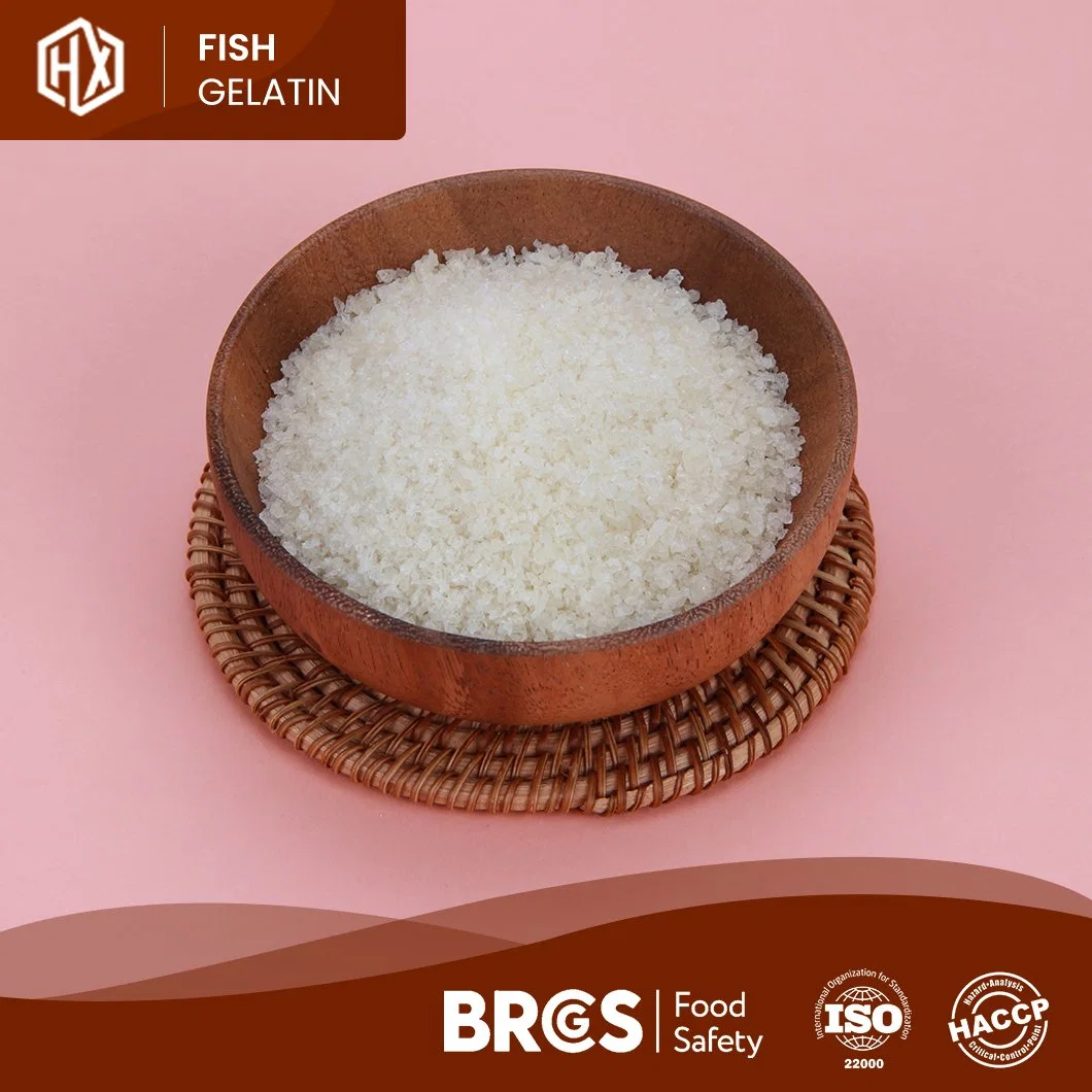 Haoxiang pescado comestible de alta calidad piel Gelatina China Grado alimenticio Bacalao pescado piel Gelatina Fabricación ODM OEM Farmacéutica Cod Piel de pescado Gelatina